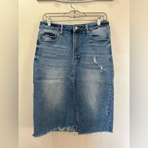Distressed Denim Skirt Tricot Brand
